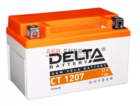 Купить новый аккумулятор DELTA CT 1207 7 Ач 105 A [EN] 12V интернет-магазин AKB ENERGY во Владимире