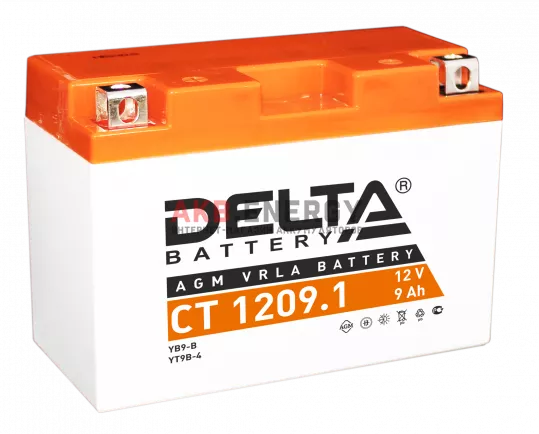 Купить новый аккумулятор DELTA CT 1209.1 9 Ач 115 A [EN] 12V интернет-магазин AKB ENERGY во Владимире