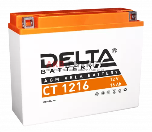 Купить новый аккумулятор DELTA CT 1216 16 Ач 200 A [EN] 12V интернет-магазин AKB ENERGY во Владимире