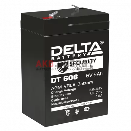 Купить новый аккумулятор DELTA DT 606 6 Ач 6V интернет-магазин AKB ENERGY во Владимире