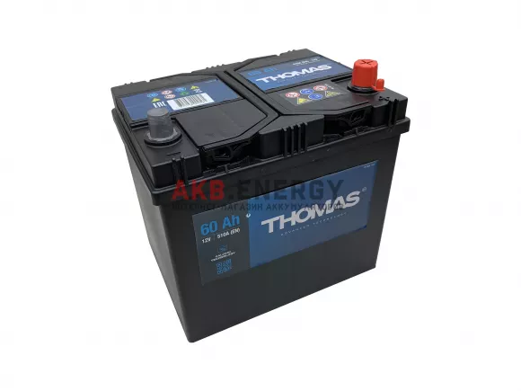 Купить новый аккумулятор THOMAS Asia 60 Ач 510 А [EN] Обратный интернет-магазин AKB ENERGY во Владимире