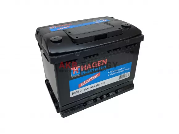 Купить новый аккумулятор HAGEN 60 Ач 500 А [EN] Обратный интернет-магазин AKB ENERGY во Владимире
