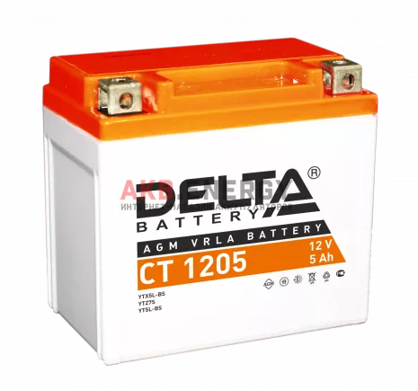 Купить новый аккумулятор DELTA CT 1205 5 Ач 80 A [EN] 12V интернет-магазин AKB ENERGY во Владимире