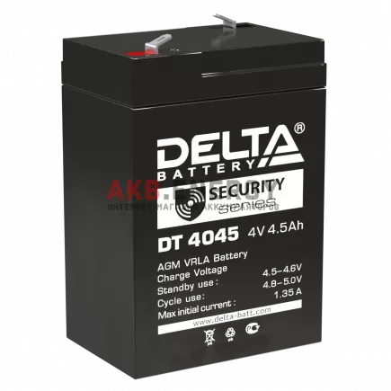Купить новый аккумулятор DELTA DT 4045 4.5 Ач 4V интернет-магазин AKB ENERGY во Владимире