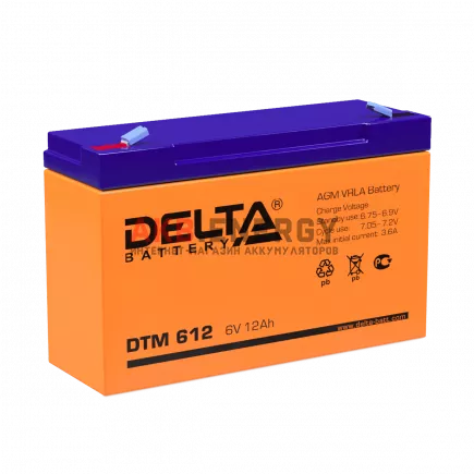 Купить новый аккумулятор DELTA DTM 612 12 Ач 6V интернет-магазин AKB ENERGY во Владимире