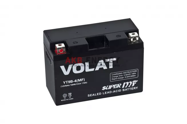 Купить новый аккумулятор VOLAT 8 Ач 115 A [CCA] 12V (YT9B-4) MF интернет-магазин AKB ENERGY во Владимире