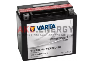 VARTA POWERSPORTS AGM 18 Ач 250 A [EN] 12V YTX20I-BS (YTX20L-4) 518 901 026 A51 4