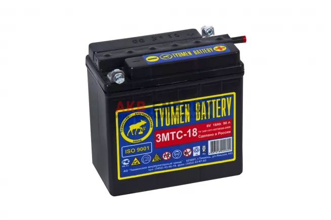 Купить новый аккумулятор TYUMEN BATTERY 3МТС 18 Ач 90 A [EN] 6V Сухой интернет-магазин AKB ENERGY во Владимире