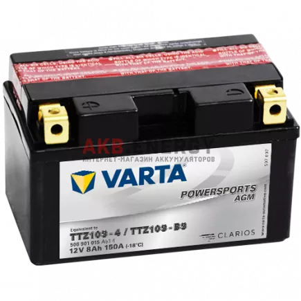 Купить новый аккумулятор VARTA POWERSPORTS AGM 8 Ач 150 A [EN] 12V TTZ10S-BS (TTZ10S-4) 508 901 015 A51 4 интернет-магазин AKB ENERGY во Владимире