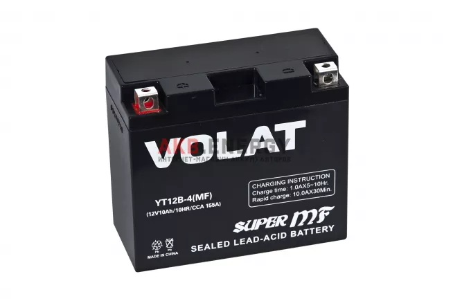 Купить новый аккумулятор VOLAT 10 Ач 155 A [CCA] 12V YT12B-4 (MF) интернет-магазин AKB ENERGY во Владимире